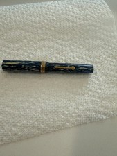 Vintage Ambassador blue/White Streaks Ringtop Fountain Pen, 14k Nib, Working picture