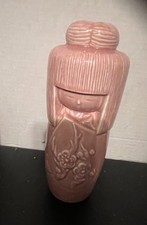 Vintage Plum Gekkeikan Pink Kokeshi Doll Decanter Vase Japan Sake Pitcher picture