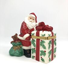 Partylite JOLLY SANTA Trinket Box CANDLE HOLDER Christmas P7251 RARE Retired picture