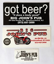 3 Stickers From Big John's Pub, Newfoundland, NJ, Former Classic Biker Bar picture
