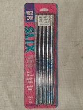 Pentech Slix 5Ct Pencils Vintage 1990 No. 2 HB Lead Cool Art Metallic Shiny NEW picture