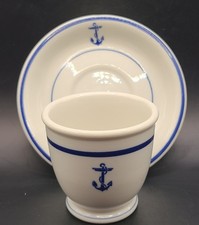 U.S. Navy Messware ,demi Tasse Cup And Saucer 1938 Anchor Pre/Post WWII Shenango picture