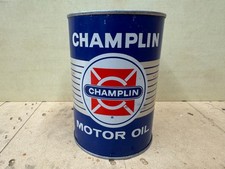 VINTAGE FULL NOS~ CHAMPLIN 1-QUART MOTOR OIL CAN~ OUSTANDING CONDITION NICE picture