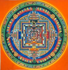 Authentic Hand-Painted Kalachakra Mandala Thangka - Tibetan Meditation Thangka picture
