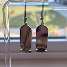 VTG ERM Egyptian Revival Earrings Enamel Goddess of healing  picture