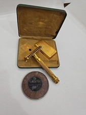 1930's Gillette New Regent Double Edge Safety Razor Set lot picture