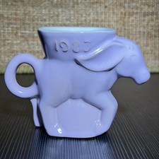 1983 Frankoma Pottery Lavender Democrat Donkey Mug Political Election Vote picture