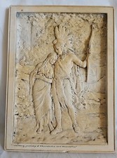 1926 Wedding Journey Of Minnehaha And Hiawarha Handcarved 3D Soapstone? Picture picture