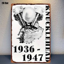 Vintage Motorcycle Engine 1936-1947 Tin Metal Signs Home Décor 8x12  picture