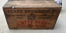 Vintage Berry Bros & Rudd Ltd Cutty Sark Scotch Whisky Wood Shipping Crate Box picture