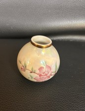 Vintage Limoges France Miniature Iridescent Bud Vase With Gold Accents picture