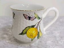 Grace Teaware Lemon Butterfly bee basketweave Fine Porcelain Mug cup picture
