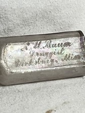 Rare R. M. BAUM VICKSBURG MISSISSIPPI Script Text MEDICINE BOTTLE picture