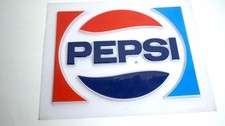 Vintage 80s Pepsi Logo Embossed Plastic Sign 13x11 picture