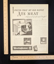 Vintage 1933 Westinghouse Flavor Zone Electric Range B&W Print Ad Full Page Home picture