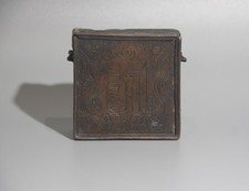 Tibet 18th Cen. Antique Buddhist Alloy Copper Kalachakra Shrine Gau Box Amulet picture