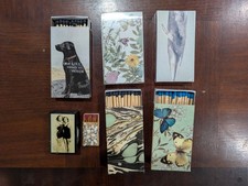 Vintage Decorative Matchbox Lot HomArt PPD Hungary Marbled Botanical Dog 6pc picture