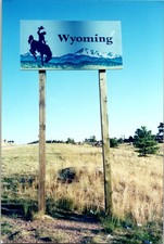 Wyoming State Sign and Landscape Scenic View Continental Postcard B244 picture