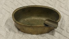 Vintage Personal Brass Ashtray Single Rest Style Oval picture