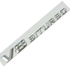 Mercedes Benz AMG V8 Biturbo Chrome Side Adhesive Logo Emblem Chrome Emblem picture