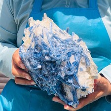 11.24LB Rare Natural beautiful Blue KYANITE with Quartz Crystal Specimen Rough picture