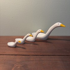 Vintage Avon Ceramic Geese Measuring Spoons 1980s Full Set - No Stand picture