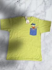   Donald Duck VtgDisney Embroidery  Pocket  90s TShirt  Single Stitch Dead Stock picture