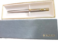 Vtg Parker Classic Flighter Ballpoint Pen NOS '86 USA Brass Thread 23K Gold Trim picture