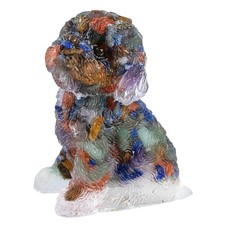 2.5 Inch Poodle Crystal Figurine Resin Sitting Dog Stone Ornaments Multi picture