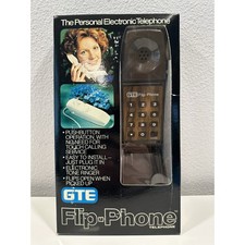 VINTAGE *NEW* 1970's GTE Dark Brown Flip-Phone Telephone picture