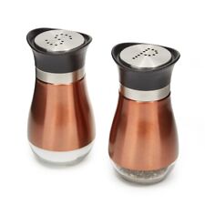 Stainless Steel Copper Salt and Pepper Shakers Set with Glass Bottom, 4oz picture
