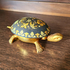 Vintage Working BOJ Eibar Espana Turtle Brass Gold Tone Wind Up Hotel Desk Bell picture