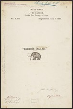 Photo:J M Bailey Mammoth Ensilage Seeds Trade Mark 1881 Forage Crops picture