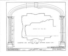 Photo:Salem New Jersey Johnson House 1930s HABS arch between rooms plan picture