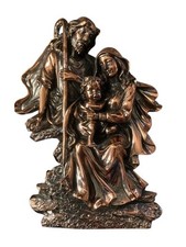 Vintage Holy Family Nativity Wall Plaque Brass Copper picture