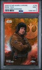 2025 Topps Chrome Star Wars Rose Tico Gold Mini Diamond /50 PSA 9 POP 1 picture