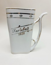 VINTAGE 1937 Karlsbad Spa Cup - Czech Porcelain Mineral Spring Sipping Cup picture