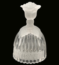 Goebel Happy Anniversary Bell Lead Crystal Frosted Rose West Germany Vintage picture