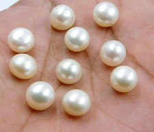 10 Pieces 8 mm Round Cut Natural White Pearl Australian Loose Gemstone Lot picture