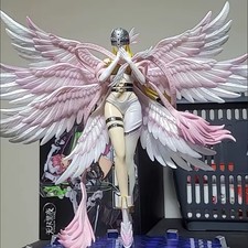 Digimon Angewomon 26cm Angel Figure Pink Wings PVC Anime Collectible Statue picture
