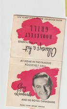 1950s Guy Lombardo Roosevelt Grill NYC Unstruck Matchbook Match Cover picture