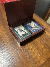 Eddie Bauer Commemorative Playing Cards In Mahogany Finished Box 2 Sealed Decks picture