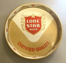 Lone Star Beer Round Metal Serving Tray 13” “Certified Quality” 1957-1961 picture