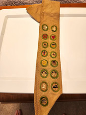 Vintage Boy Scouts Merit Badge Sash/brag Rag. This Is Old 20'-30's picture
