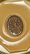 Antique Müller Hamburg Wax Seal Impression Lion Star Armorial Case Stamp Signet picture