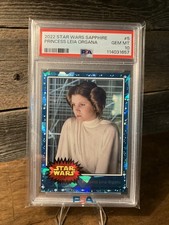2022 Topps Chrome Star Wars Sapphire #5 Princess Leia Organa PSA 10 Beautiful  picture