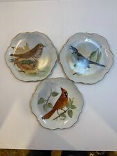 Hand Painted Hanging Bird plates Set of 3 Signed Nell Shonert 1985 picture