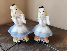 VTG Regal China Alice In Wonderland Walt Disney Salt & Pepper Shakers 50s picture