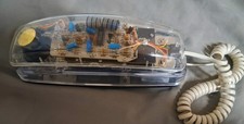 Vintage Lenoxx Sound PH-1400 Clear Transparent Landline Phone - 90s Y2K Room Dec picture
