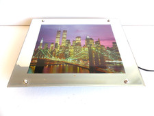VINTAGE NEW YORK CITY SKYLINE TWIN TOWERS LIGHTED MOTION MIRROR W/ SOUND * picture